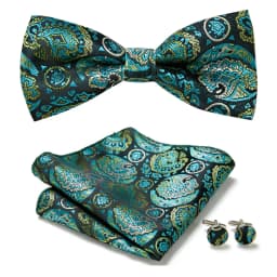New Paisley Bow Tie for men Wedding Bowtie Handkerchief Cufflink Set Noeud Papillon Silk Pajaritas Cravat Female Male