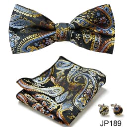 New Paisley Bow Tie for men Wedding Bowtie Handkerchief Cufflink Set Noeud Papillon Silk Pajaritas Cravat Female Male