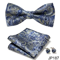 New Paisley Bow Tie for men Wedding Bowtie Handkerchief Cufflink Set Noeud Papillon Silk Pajaritas Cravat Female Male