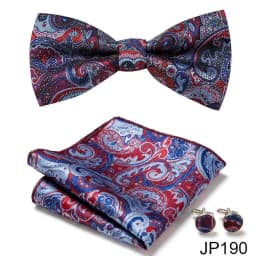 New Paisley Bow Tie for men Wedding Bowtie Handkerchief Cufflink Set Noeud Papillon Silk Pajaritas Cravat Female Male