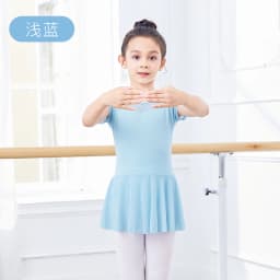 Kids Girls Ballet Dress Gymnastics Leotards Mesh Splice Short Sleeve Ballet Leotards Dance Costumes Soft Ballet Dance Bodysuit