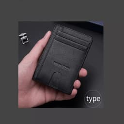BISON DENIM Cow Leather Fashion Slim Minimalist Men Wallet Credit Card Holder RFID Blocking Leather Purse 11.3*8.2*1cm W9670-1BS