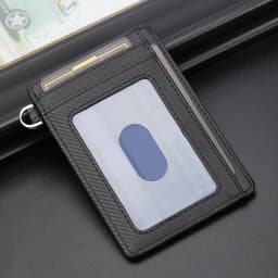 BISON DENIM Cow Leather Fashion Slim Minimalist Men Wallet Credit Card Holder RFID Blocking Leather Purse 11.3*8.2*1cm W9670-1BS
