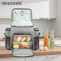 DENUONISS 27L Portable Shoulder Cooler Bag Multilayer Fitness Thermal Bag For Food Picnic Lunch Insulated Cooler Bag Customized