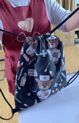 Lovely Animal Cat Pattern Women Drawstring Bag Cute Cartoon Cats Image Printed Storage Bag Canvas Fashion Traveling Backpack
