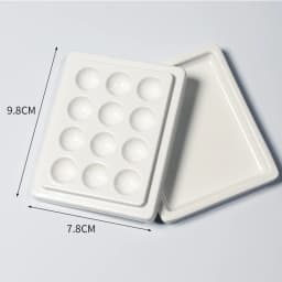 12-Well Mini Imitate Ceramic Watercolor Paint Palette With Lid Plastic Pallet For Gouache Nail Painting Drawing Art Supplies