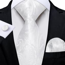 Gray Striped Paisley Ties For Men Wedding Accessories Men's 8cm Neck Tie Pocket Square Cufflinks Gift For Men DiBanGu