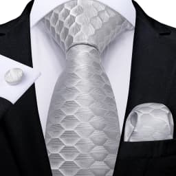 Gray Striped Paisley Ties For Men Wedding Accessories Men's 8cm Neck Tie Pocket Square Cufflinks Gift For Men DiBanGu