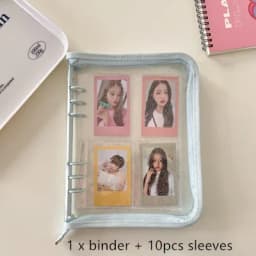 MINKYS A5 A6 Zipper Binder Kpop Photocard Collect Book Photo Cards Organizer Notebook With 10PCS Sleeves School Stationery