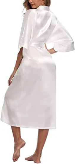 2021 New Satin Chiffon Robes Bridesmaid Robes Bride Robe Women Wedding Long Robe Bathrobe White Robe Satin Robe