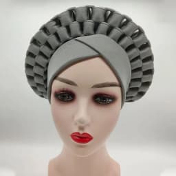 Africa Turban Caps for Women African Aso Oke Headtie Ready to Wear Auto Gele Female Head Wraps Muslim Caps Nigerian Wedding Gele