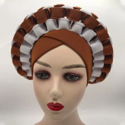Africa Turban Caps for Women African Aso Oke Headtie Ready to Wear Auto Gele Female Head Wraps Muslim Caps Nigerian Wedding Gele