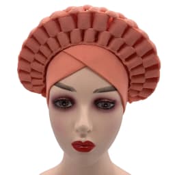 Africa Turban Caps for Women African Aso Oke Headtie Ready to Wear Auto Gele Female Head Wraps Muslim Caps Nigerian Wedding Gele