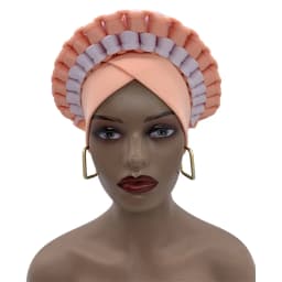 Africa Turban Caps for Women African Aso Oke Headtie Ready to Wear Auto Gele Female Head Wraps Muslim Caps Nigerian Wedding Gele
