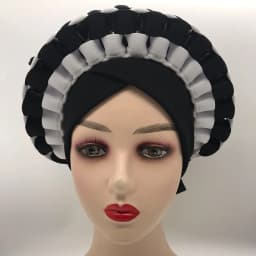 Africa Turban Caps for Women African Aso Oke Headtie Ready to Wear Auto Gele Female Head Wraps Muslim Caps Nigerian Wedding Gele