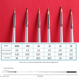 6 pieces Nylon hair hook line pen gouache acrylic oil paint brush Long wood rod stroke line meticulous hand-painted art tool