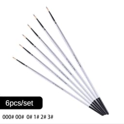 6 pieces Nylon hair hook line pen gouache acrylic oil paint brush Long wood rod stroke line meticulous hand-painted art tool