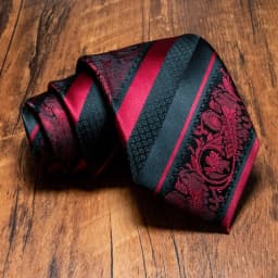 JEMYGINS Original Design Classic Mens Floral Striped Necktie 8cm Silk Ties For Men Red Gravata Wedding Business Accessories