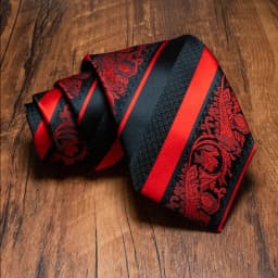 JEMYGINS Original Design Classic Mens Floral Striped Necktie 8cm Silk Ties For Men Red Gravata Wedding Business Accessories