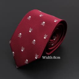 New Casual Skull Ties For Men Classic Slim 8cm Polyester Neckties Fashion Man Tie Gift For Men Wedding Groom Business Necktie