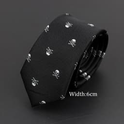 New Casual Skull Ties For Men Classic Slim 8cm Polyester Neckties Fashion Man Tie Gift For Men Wedding Groom Business Necktie