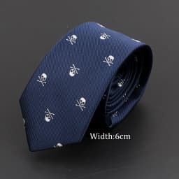 New Casual Skull Ties For Men Classic Slim 8cm Polyester Neckties Fashion Man Tie Gift For Men Wedding Groom Business Necktie