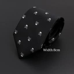 New Casual Skull Ties For Men Classic Slim 8cm Polyester Neckties Fashion Man Tie Gift For Men Wedding Groom Business Necktie