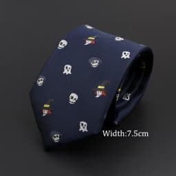 New Casual Skull Ties For Men Classic Slim 8cm Polyester Neckties Fashion Man Tie Gift For Men Wedding Groom Business Necktie