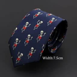 New Casual Skull Ties For Men Classic Slim 8cm Polyester Neckties Fashion Man Tie Gift For Men Wedding Groom Business Necktie