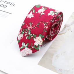 Cotton Floral Ties For Men Casual Slim Neckties Skinny Wedding Party Business Daily Neckwear Tie Dress Accessories Gift For Man