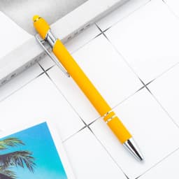 1 Pieces Multicolor High Quality Press Pen Cute Metal Ballpoint Pens Capacitive Touch Stationery School Office Supply