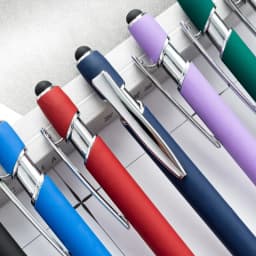 1 Pieces Multicolor High Quality Press Pen Cute Metal Ballpoint Pens Capacitive Touch Stationery School Office Supply