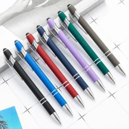 1 Pieces Multicolor High Quality Press Pen Cute Metal Ballpoint Pens Capacitive Touch Stationery School Office Supply