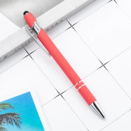 1 Pieces Multicolor High Quality Press Pen Cute Metal Ballpoint Pens Capacitive Touch Stationery School Office Supply