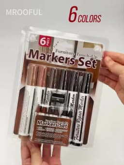6/8/10Pcs Wooden Furniture Repair Pen Touch Up Markers & Crayon Sharpener Set Wood Scratch Restoration Kit Patch Paint Pen