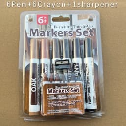 6/8/10Pcs Wooden Furniture Repair Pen Touch Up Markers & Crayon Sharpener Set Wood Scratch Restoration Kit Patch Paint Pen