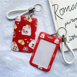 1Pc Women Men Business Card Holder Cartoon Cute Retractable Credit Card Holders Bank ID Holders Badge Child Bus Card Cover Case