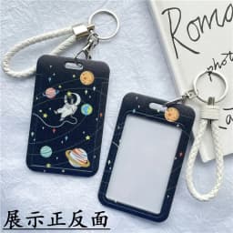 1Pc Women Men Business Card Holder Cartoon Cute Retractable Credit Card Holders Bank ID Holders Badge Child Bus Card Cover Case