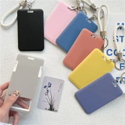 1Pc Women Men Business Card Holder Cartoon Cute Retractable Credit Card Holders Bank ID Holders Badge Child Bus Card Cover Case