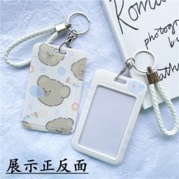 1Pc Women Men Business Card Holder Cartoon Cute Retractable Credit Card Holders Bank ID Holders Badge Child Bus Card Cover Case