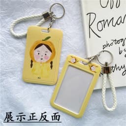 1Pc Women Men Business Card Holder Cartoon Cute Retractable Credit Card Holders Bank ID Holders Badge Child Bus Card Cover Case
