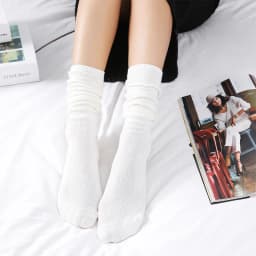 Japanese Style High School Girls High Socks Cotton Solid Color Loose Long Socks Cotton Knitting Black White Coffee Women's Socks
