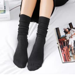 Japanese Style High School Girls High Socks Cotton Solid Color Loose Long Socks Cotton Knitting Black White Coffee Women's Socks