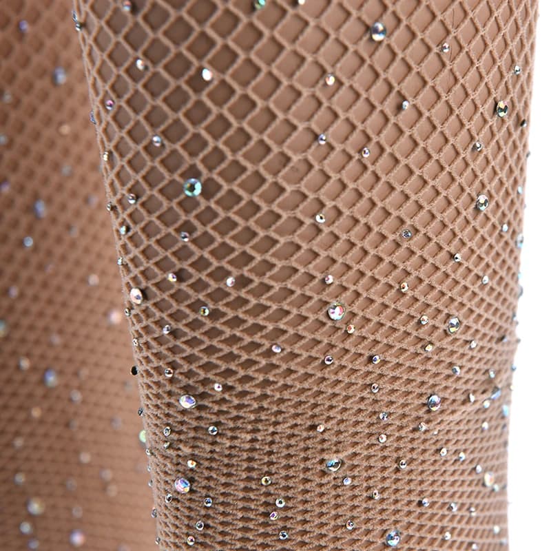 Women Stocking Rhinestone Diamond Sexy Tights Transparent Fishnet Stockings Pantyhose Diamond Party