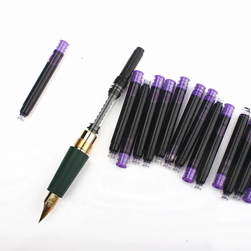 10psc Fountain Pen Refill Cartridge Ink Supplies Student Office Stationery Supplies Calligraphy Pens for Writing 2.6mm/3.4mm