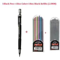 2.0MM Mechanical Pencil Set 2B Automatic Pencils Lápices with Color/black Lead Core for Art Sketch Write Handicraft