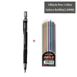 2.0MM Mechanical Pencil Set 2B Automatic Pencils Lápices with Color/black Lead Core for Art Sketch Write Handicraft