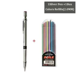 2.0MM Mechanical Pencil Set 2B Automatic Pencils Lápices with Color/black Lead Core for Art Sketch Write Handicraft