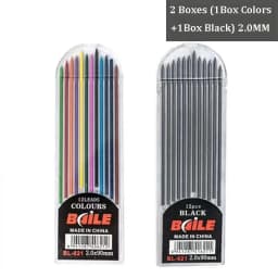 2.0MM Mechanical Pencil Set 2B Automatic Pencils Lápices with Color/black Lead Core for Art Sketch Write Handicraft