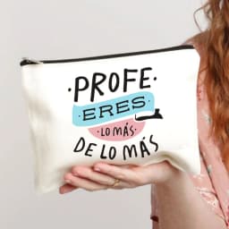 Spanish Printed Teacher Life Makeup Pouch Pencil Case School Stationery Supplies Storage Bags Travel Makeup Wash Organizer Gifts